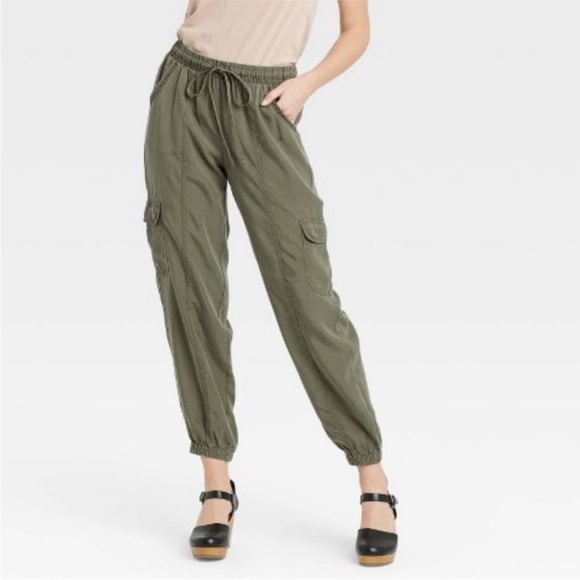 KNOX ROSE Jeans Olive Green Cargo Jogger Pant Lightweight Bohemian Plus Size 3X - Picture 6 of 7